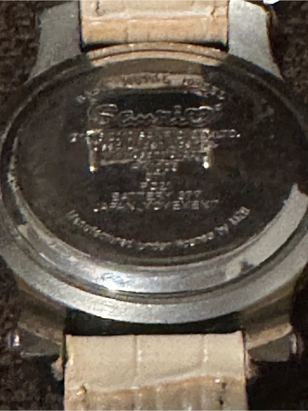 Hello Kitty Women’s Silver-Tone Watch with Cream Strap. Very Good condition.